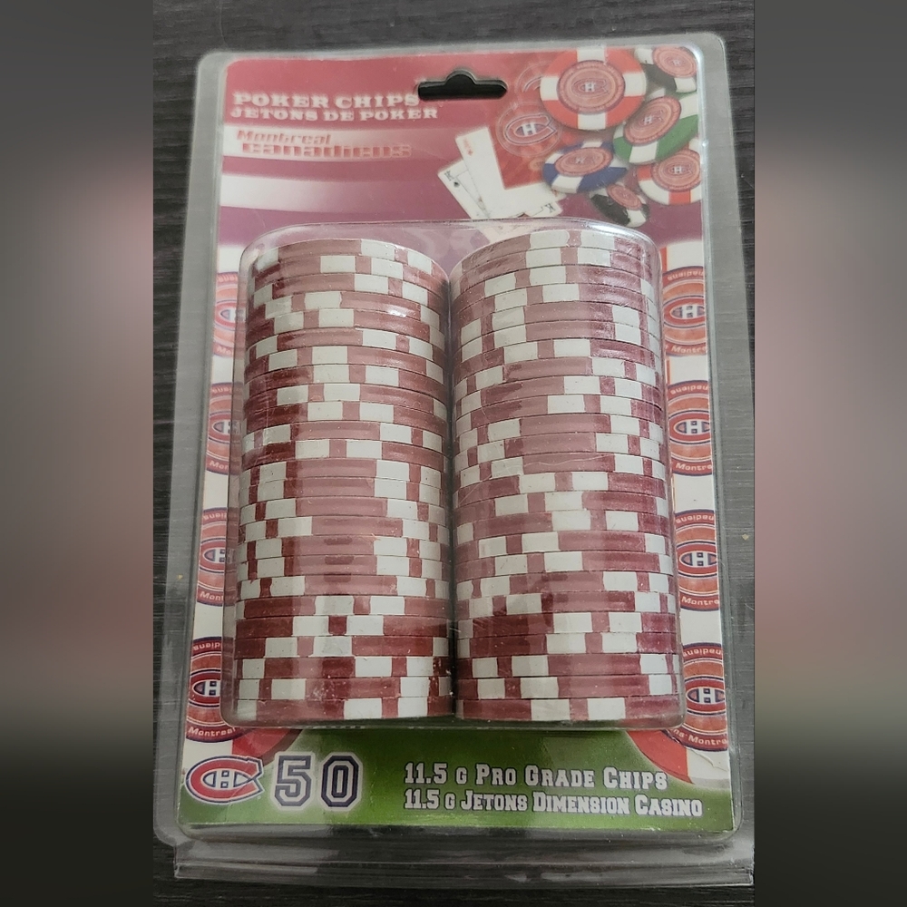 Vintage NHL Montreal Canadiens Poker Chips New In Package .